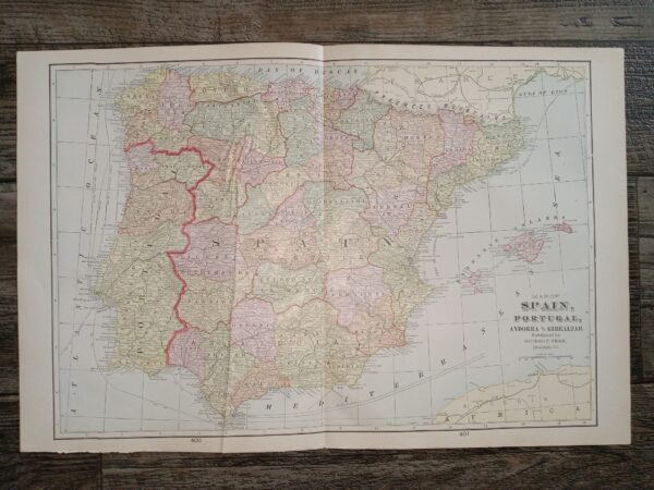 Map of Spain, Portugal, Andorra and Gibraltar