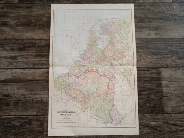 Map of Netherlands, Belgium and Luxemburg