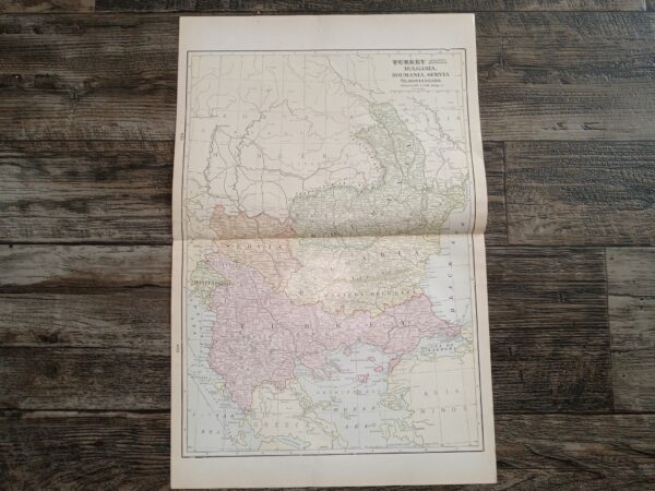 3 Maps in One: Turkey in Europe, Bulgaria, Roumania, Servia and Montenegro / Crete or Candia / Cyprus