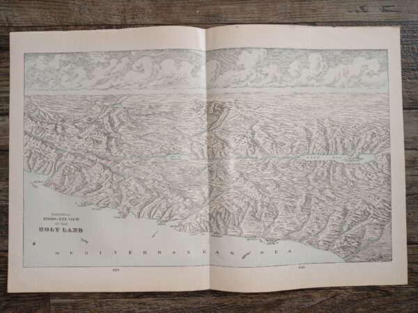 Historical Birds-Eye View of the Holy Land Map