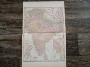 India: Showing the British Provinces, Feudatory States, and French and Portuguese Colonies with Nepal and Bhutan Map