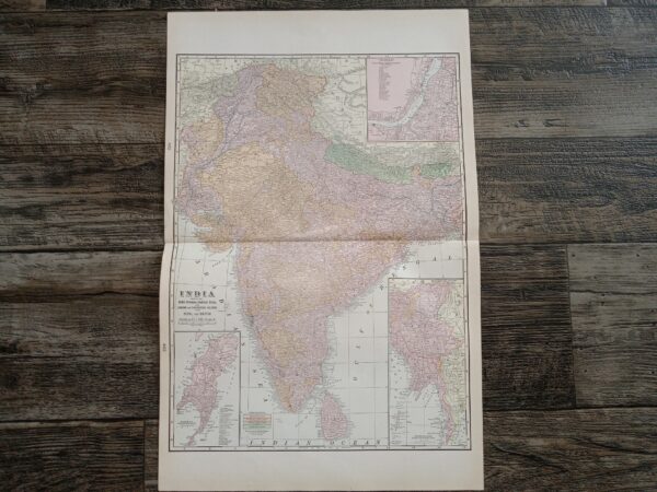 India: Showing the British Provinces, Feudatory States, and French and Portuguese Colonies with Nepal and Bhutan Map