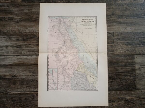 3 Maps in One: Northeast Africa: Egypt, Abyssinia, Eritrea and Part of Anglo-Egyptian Sudan / Northwest Africa: Morocco, Algeria and Tunis (Barbary States) / Map of South Africa