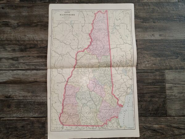3 Maps in One: New Hampshire / Map of the White Mountains (New Hampshire) / Map of the Adirondack Mts.