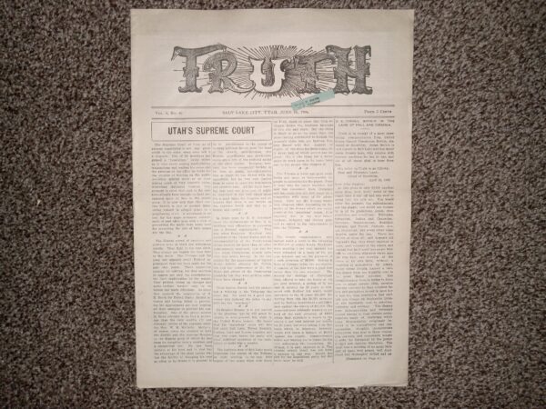 Truth: Vol. 5, No. 40, Salt Lake City, Utah, June 16, 1906 (Newspaper) (1906)