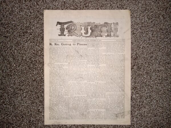 Truth: Vol. 4, No. 17, Salt Lake City, Utah, October 29, 1904 (Newspaper) (1904)