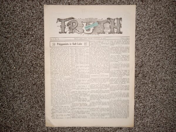 Truth: Vol. 4, No. 18, Salt Lake City, Utah, January 14, 1905 (Newspaper) (1905)