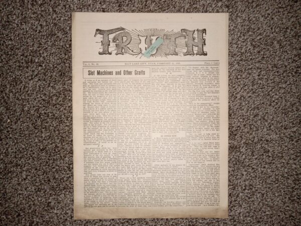 Truth: Vol. 4, No. 22, Salt Lake City, Utah, February 11, 1905 (Newspaper) (1905)