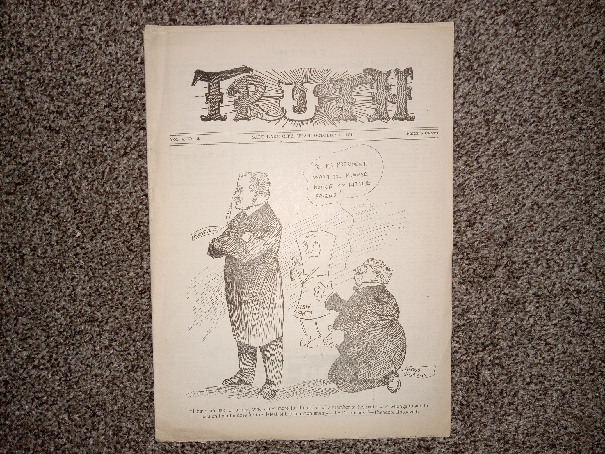 Truth: Vol. 4, No. 9, Salt Lake City, Utah, October 1, 1904 (Newspaper) (1904)