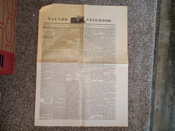 Nauvoo Neighbor: Vol. 3, No. 23, Nauvoo Hancock County, Illinois, Wednesday, October 29, 1845 (Reprint)