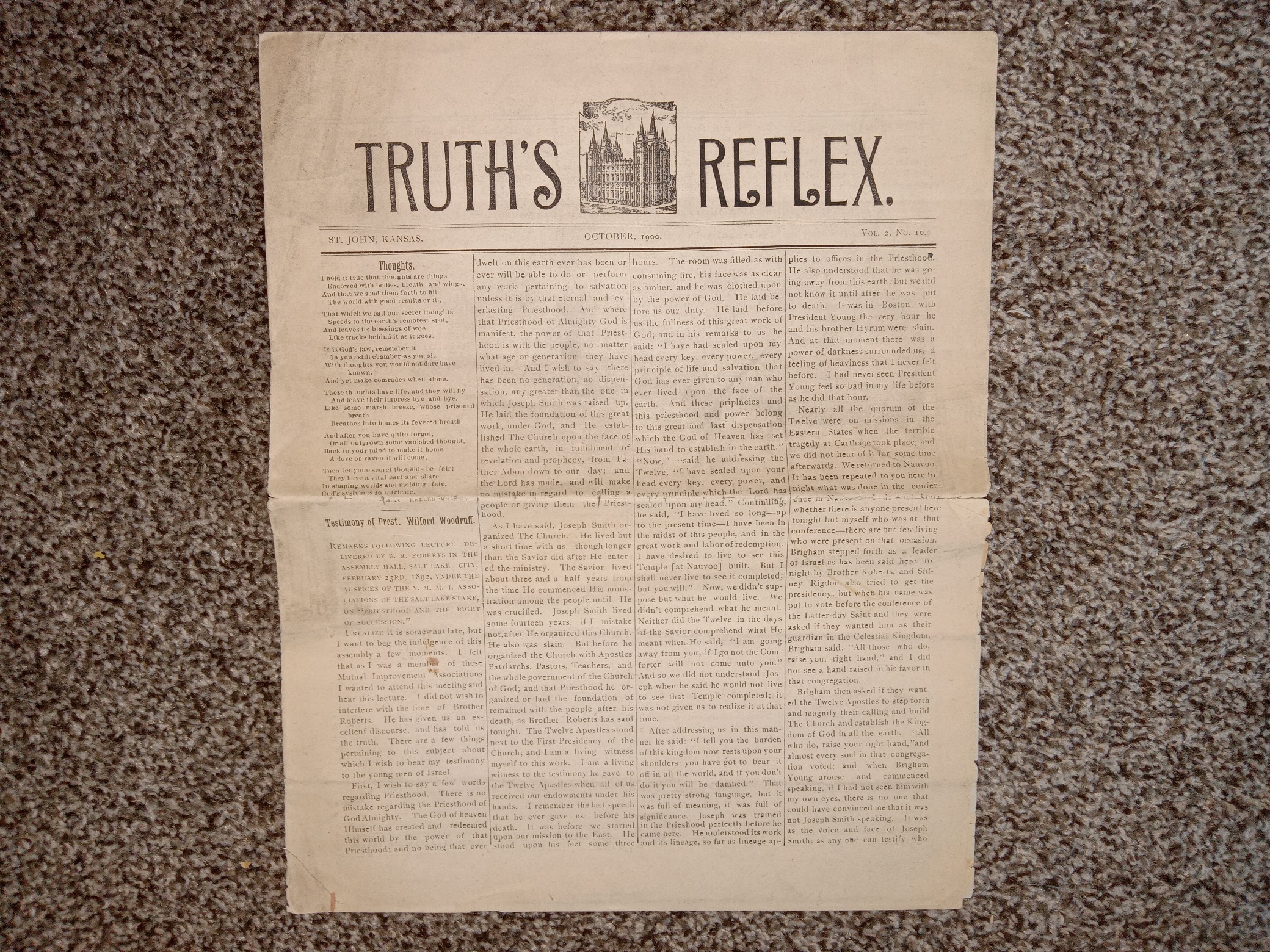 Truth’s Reflex: Vol. 2, No. 10, October, 1900 (Newspaper) (Uncut) (1900)