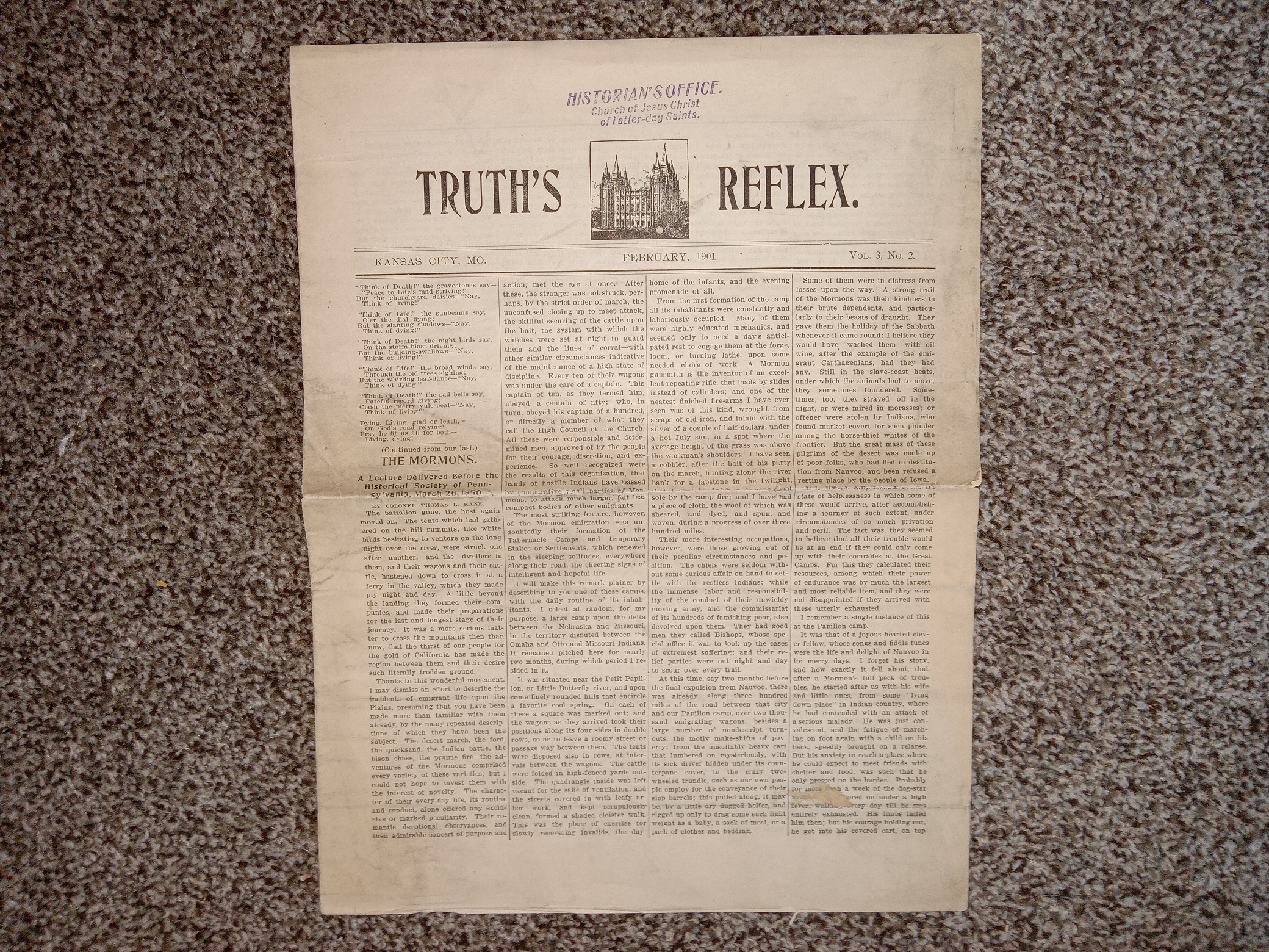 Truth’s Reflex: Vol. 3, No. 2, February, 1901 (Newspaper) (Ex-Library) (1901)