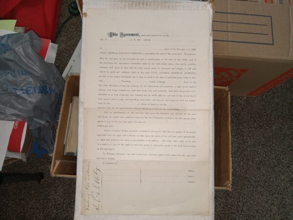 Utah Central Railway Company Certificate: See•33 (No Publishing Date)