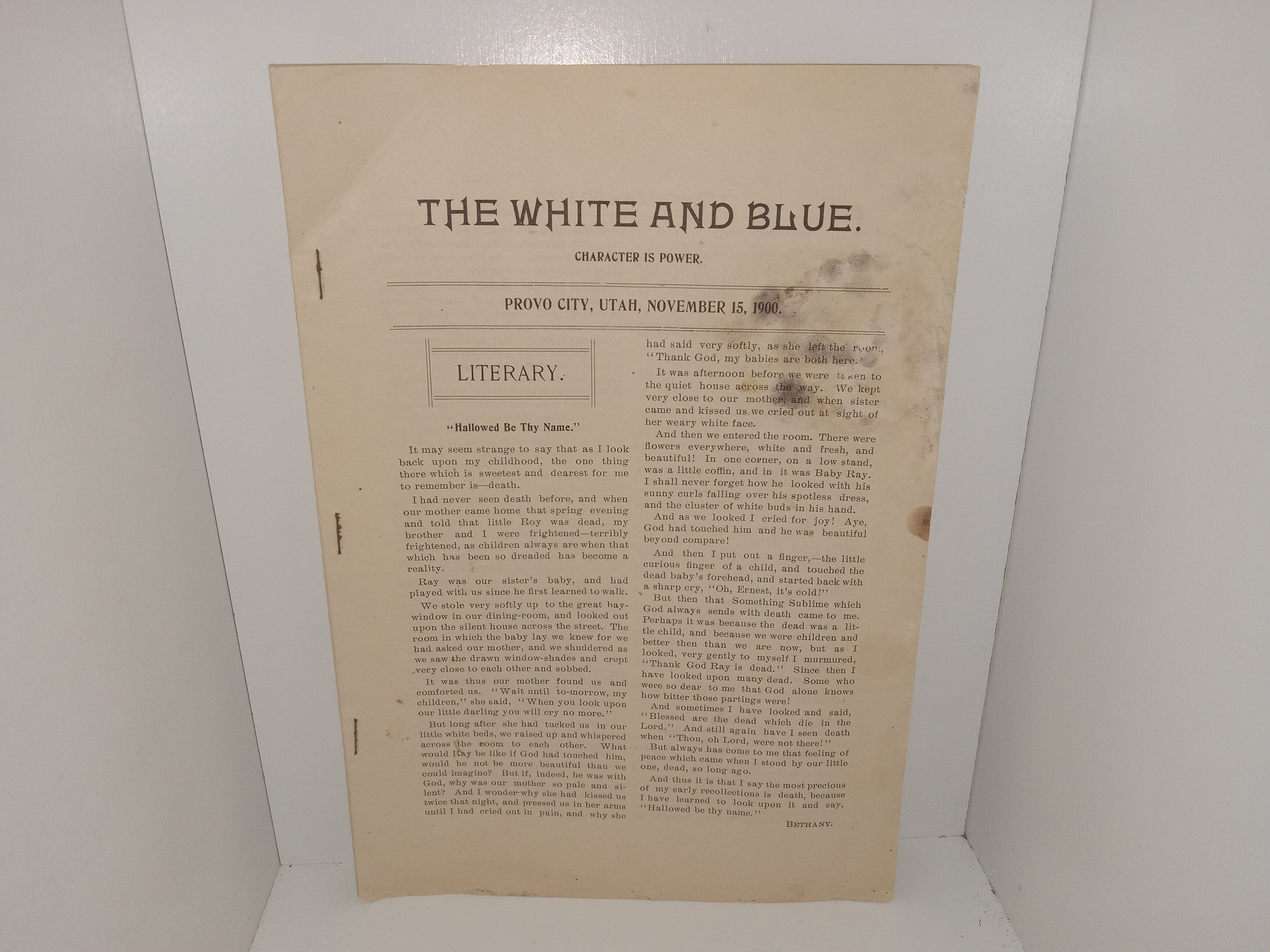 The White and Blue: Provo City, Utah, November 15, 1900 (1900)