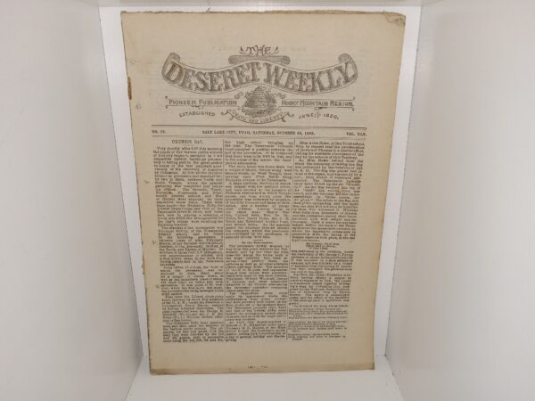 The Deseret Weekly: Vol. 45, No. 19, Salt lake City, Utah, Saturday, October 29, 1892 (1892)