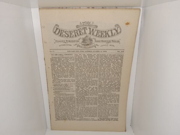 The Deseret Weekly: Vol. 45, No. 17, Salt Lake City, Utah, Saturday, October 16, 1892 (1892)