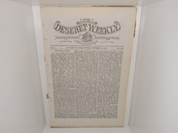 The Deseret Weekly: Vol. 45, No. 14, Salt lake city, Utah, Saturday, September 24, 1892 (1892)