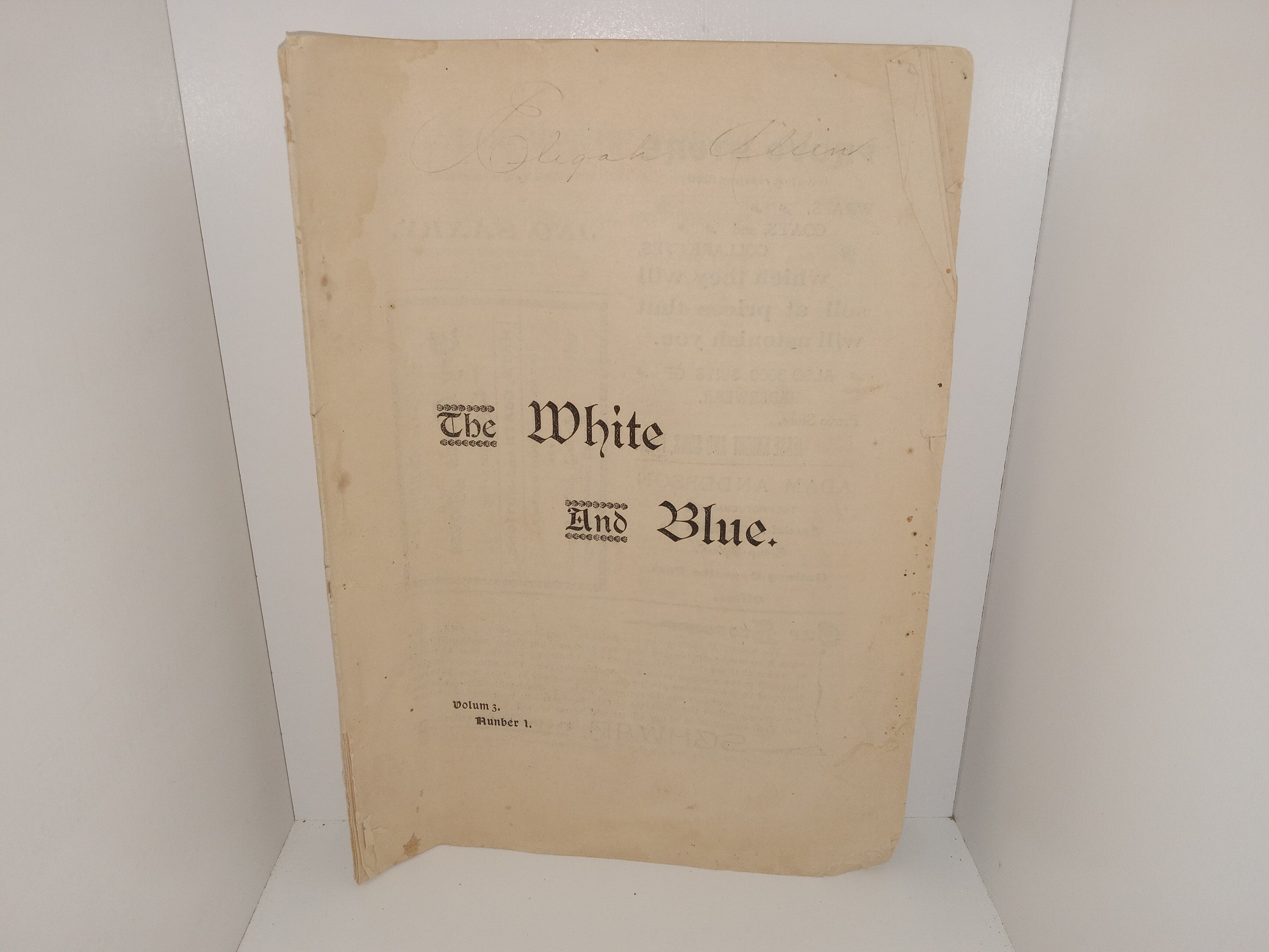 The White and Blue: Vol. 3, No. 1, Provo City, Utah, November 15, 1899 (1899)