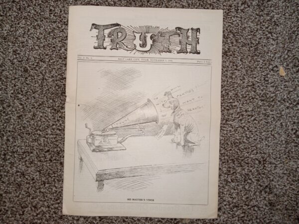Truth: Vol. 5, No. 8, Salt Lake City, Utah, November 4, 1905 (Newspaper) (1905)