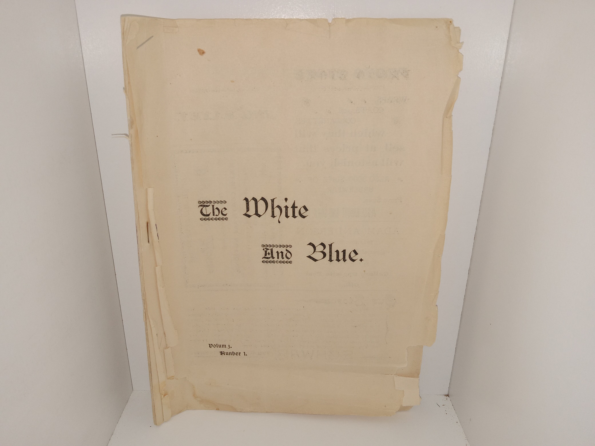 The White and Blue: Vol. 3, No. 1, Provo City, Utah, November 15, 1899 (1899)