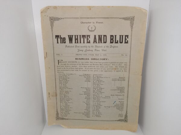 The White and Blue: Vol. 1, No. 14, Provo City, Utah, May 2, 1895 (1895)