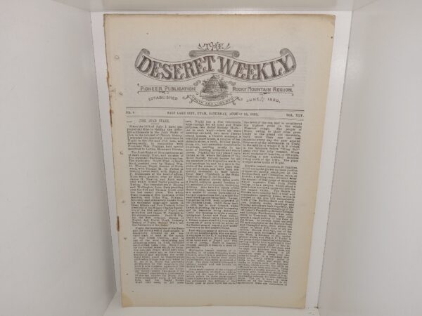 The Deseret Weekly: Vol. 45, No. 8, Salt Lake City, Utah, Saturday, August 13, 1892 (1892)