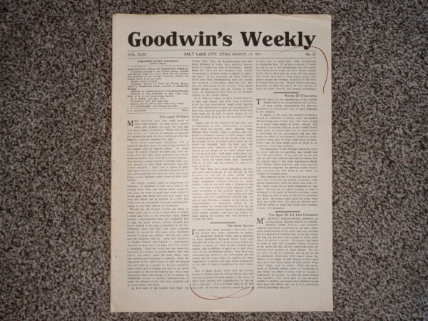 Goodwin's Weekly: Vol. 18, No. 21, Salt Lake City, Utah, March 11, 1911 (Newspaper) (1911)