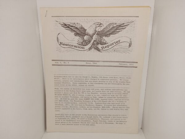 Restoration Reporter: Vol. 3, No. 4, Provo, Utah, February, 1975 (1975)