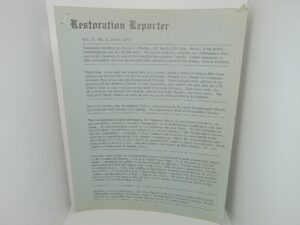 Restoration Reporter: Vol. 3, No. 2, June, 1974 (1974)