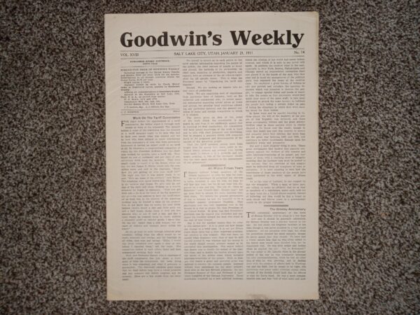Goodwin's Weekly: Vol. 18, No. 14, Salt Lake City, Utah, January 21, 1911 (Newspaper) (1911)