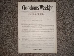 Goodwin’s Weekly: Vol. 27, No. 16, Salt Lake City, Utah, October 28, 1916 (Newspaper) (1916)