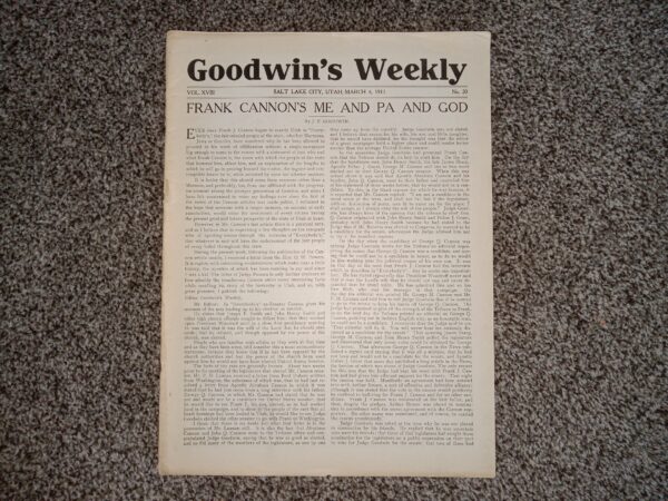 Goodwin’s Weekly: Vol. 18, No. 20, Salt Lake City, Utah, March 4, 1911 (Newspaper) (1911)