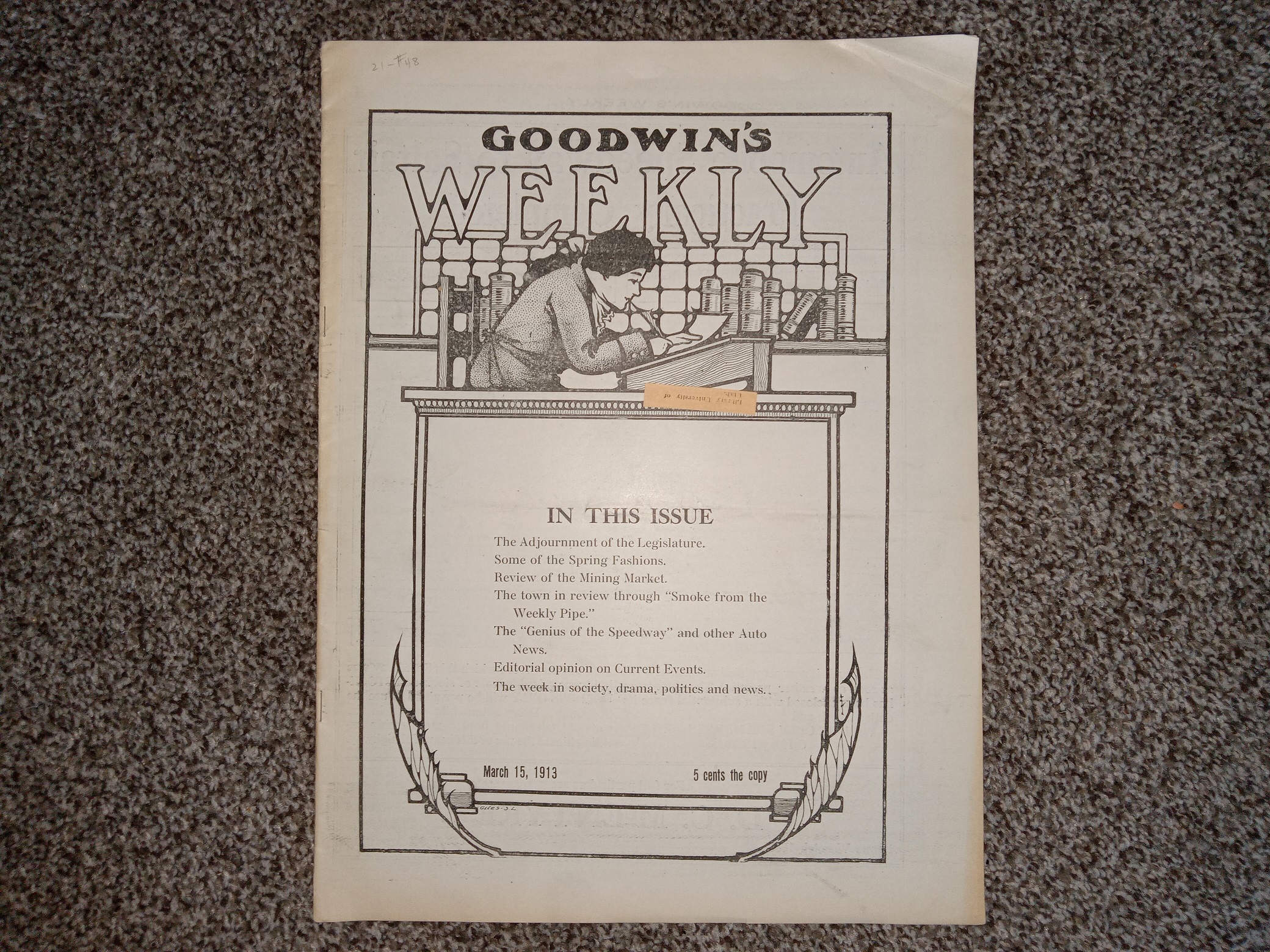 Goodwin’s Weekly: Vol 21, No. 48, Salt Lake City, Utah, March 15, 1913 (Newspaper) (1913)