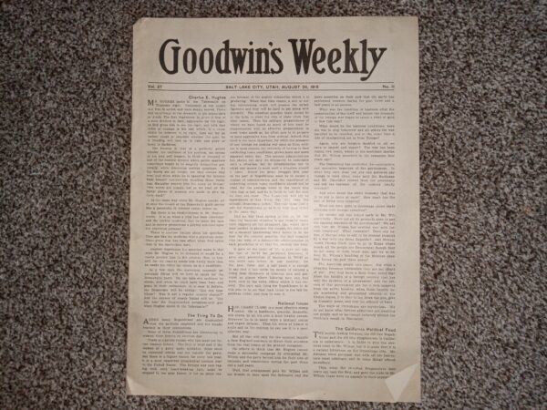 Goodwin's Weekly: Vol. 27, No. 11, Salt Lake City, Utah, August 26, 1916 (Newspaper) (1916)