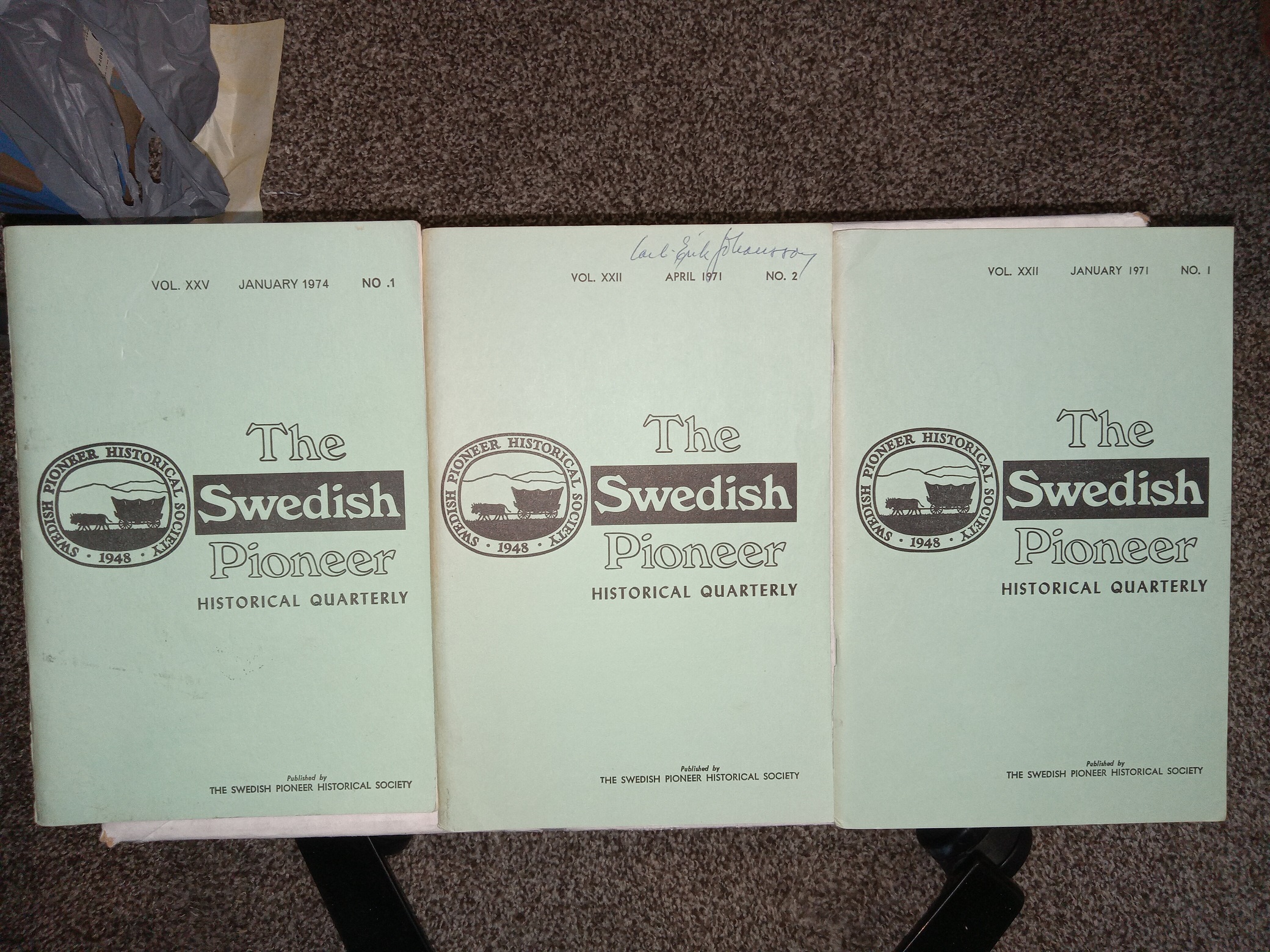3 Issues of The Swedish Pioneer Historical Quarterly (See Details)
