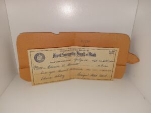 First Security Bank of Utah Check, Dated for July 12, 1968