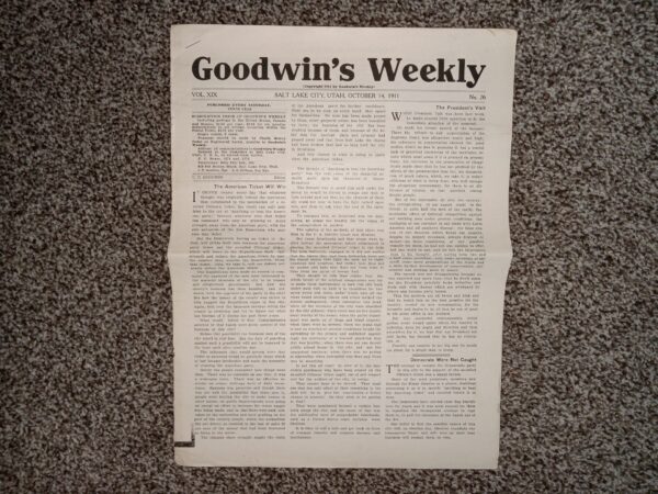 Goodwin's Weekly: Vol. 19, No. 26, Salt Lake City, Utah, October 14, 1911 (Newspaper) (1911)