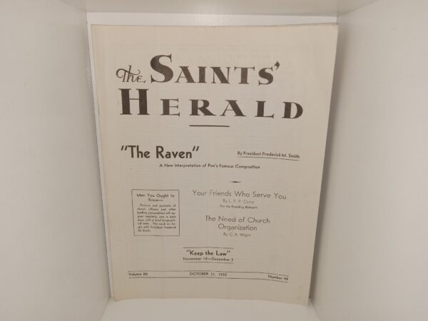 The Saints’ Herald: Vol. 80, No. 44, October 31, 1933 (1933)