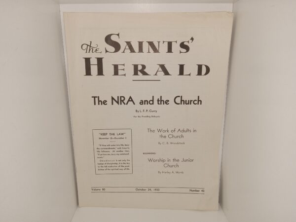 The Saints’ Herald: Vol. 80, No. 43, October 24, 1933 (1933)