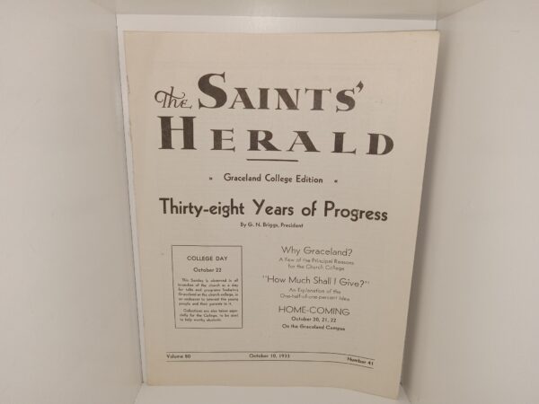 The Saints’ Herald: Vol. 80, No. 41, October 10, 1933 (1933)