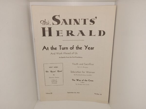 The Saints’ Herald: Vol. 80, No. 39, September 26, 1933 (1933)