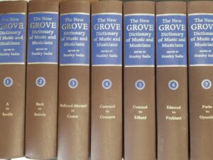 1985 — The New Grove Dictionary of Music and Musicians — Stanley Sadie (editor) — 20 Volume Set — [This set missing volume 18]