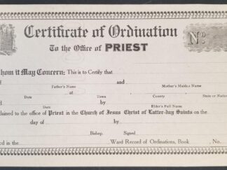 Old Certificate of Ordination To the Office of Priest — Unused