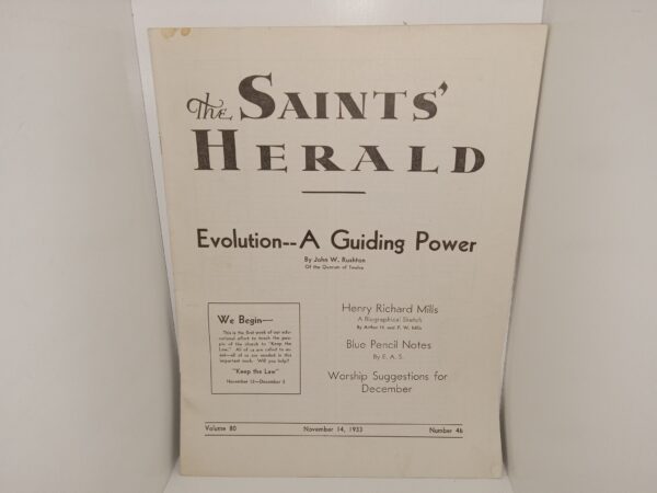 The Saints’ Herald: Vol. 80, No. 46, November 14, 1933 (1933)
