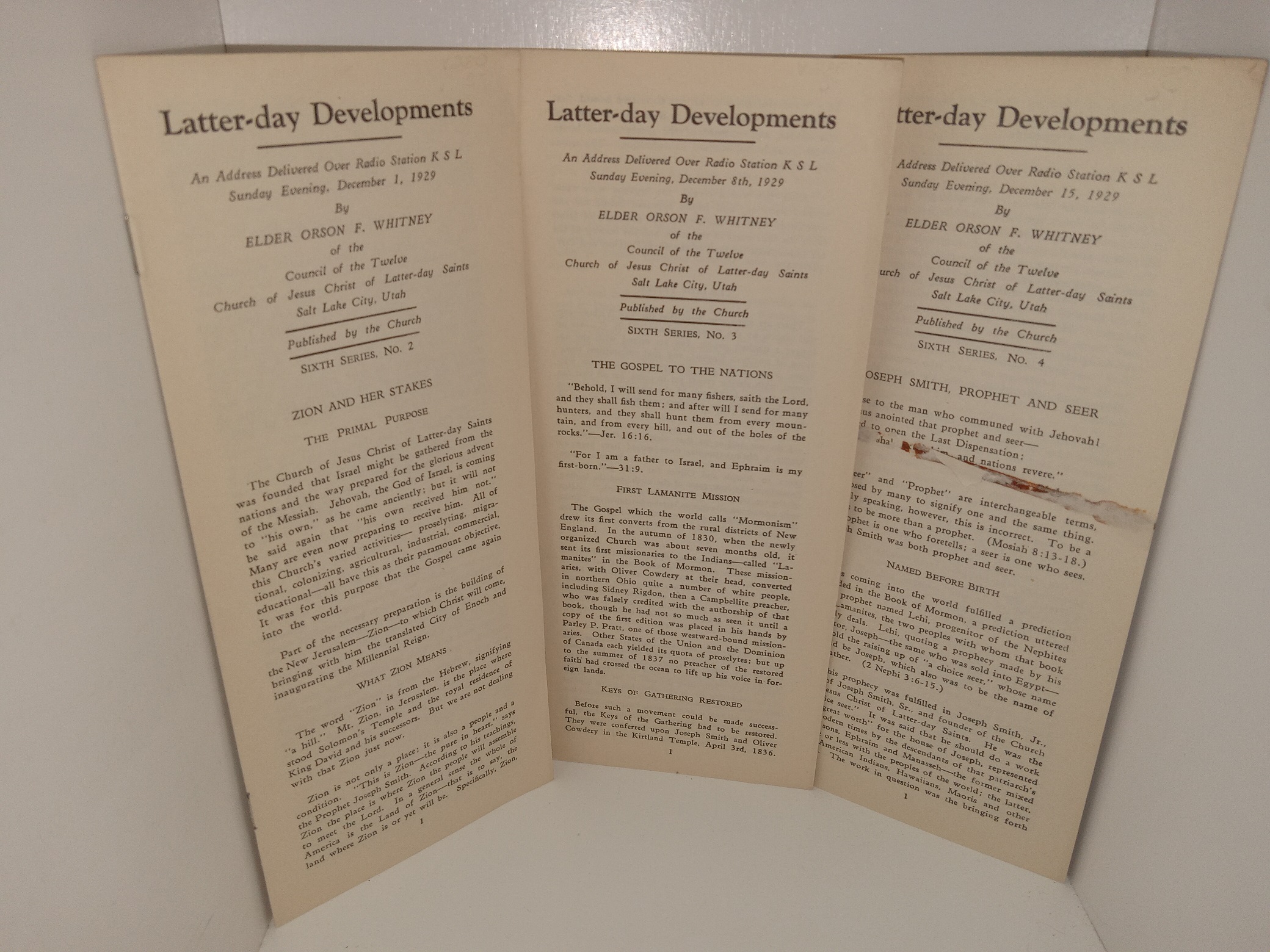 3 Issues of Latter-day Developments Pamphlets (See Details)