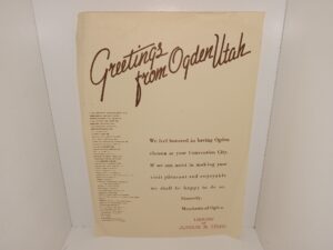 Greetings from Ogden Utah (Broadside) (Unknown Publishing Date)