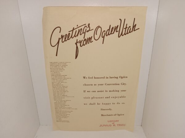 Greetings from Ogden Utah (Broadside) (Unknown Publishing Date)