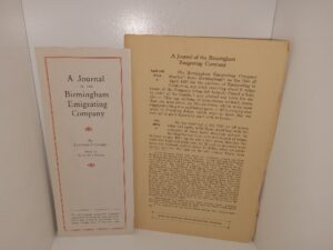 A Journal of the Birmingham Emigrating Company (Pamphlet) (Unknown Publishing Date) ~ by Leander V. Loomis, Edited by Edgar M. Ledyard