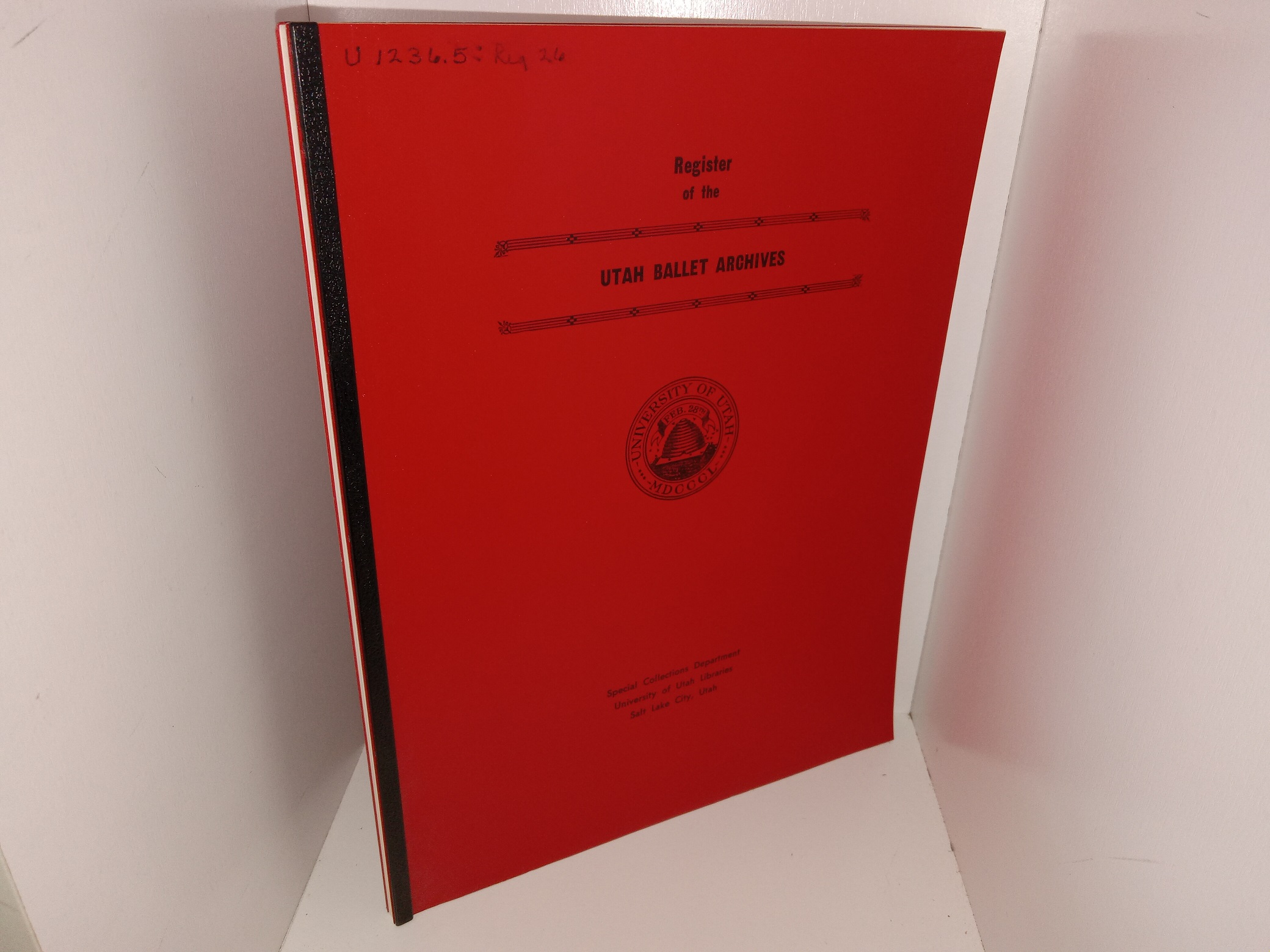 Register of the Utah Ballet Archives (1982) ~ Edited by Margery W. Ward