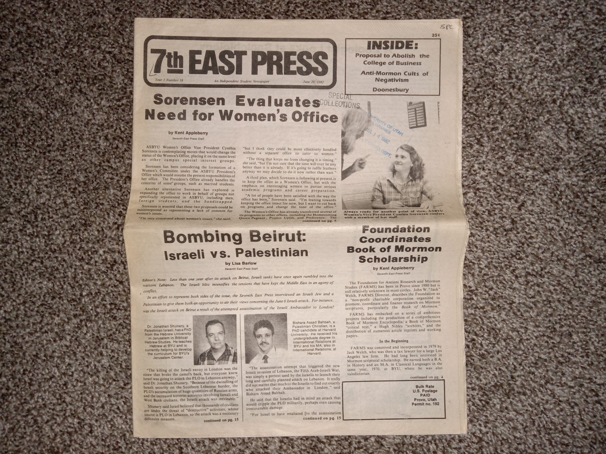 7th East Press: Year 1, No. 18, June 28, 1982 (Newspaper) (1982)